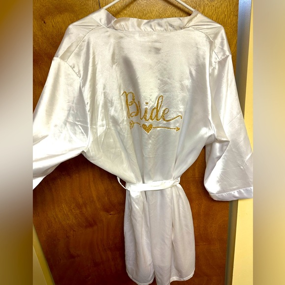 BRIDE ROBE - Women’s S/M - gold glitter lettering - Picture 1 of 3